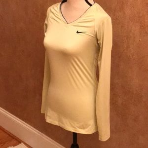Nike Pro yellow LS top